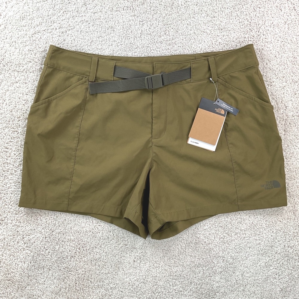The North Face Womens Paramount Shorts‎ Military Olive Green Belted 16W NWT